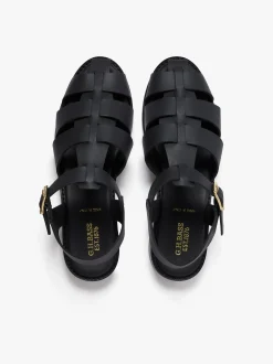 Amelia Fisherman Sandal Black Vachetta Leather