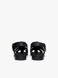 Amelia Fisherman Sandal Black Vachetta Leather