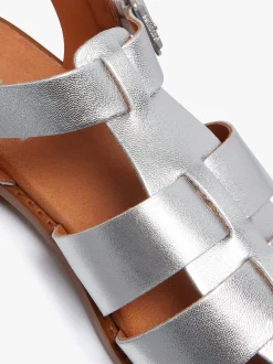 Amelia Fisherman Sandal Silver Metallic Leather