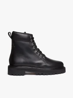 Benson Combat Boots Black Leather
