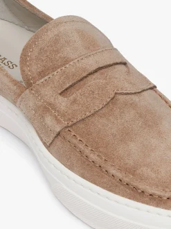 Buxton Penny Loafers Tan Suede