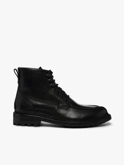 Chase Moc Toe Boots Black Leather