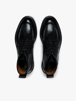 Chase Moc Toe Boots Black Leather