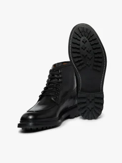 Chase Moc Toe Boots Black Leather