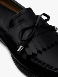 Easy Weejuns Esther Bow Loafers Black Leather