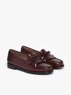 Easy Weejuns Esther Bow Loafers Wine Leather
