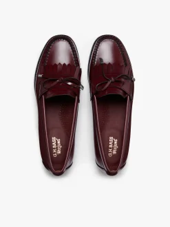 Easy Weejuns Esther Bow Loafers Wine Leather