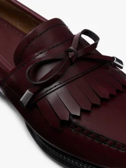 Easy Weejuns Esther Bow Loafers Wine Leather