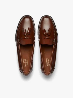 Easy Weejuns Larkin Tassel Loafers Brown Leather