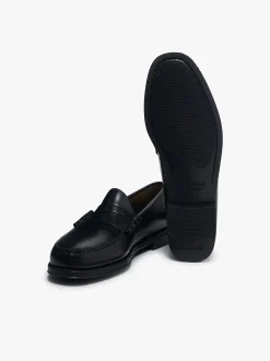 Easy Weejuns Larson Flag Penny Loafers Black Leather