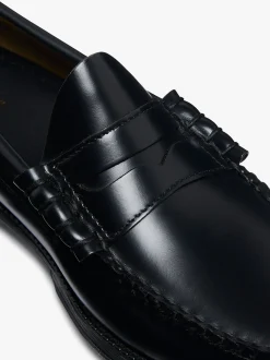 Easy Weejuns Larson Flag Penny Loafers Black Leather