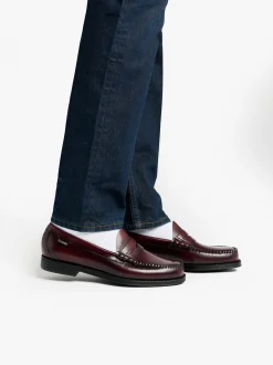 Easy Weejuns Larson Flag Penny Loafers Wine leather