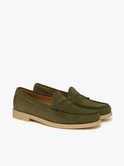 Easy Weejuns Larson Penny Loafers Light Green Suede