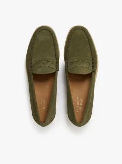 Easy Weejuns Larson Penny Loafers Light Green Suede