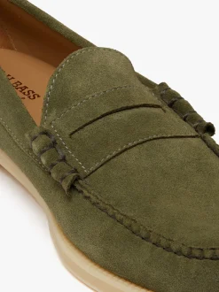 Easy Weejuns Larson Penny Loafers Light Green Suede