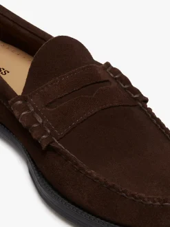 Easy Weejuns Larson Penny Loafers Chocolate suede
