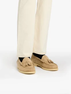 Easy Weejuns Lennox Tassel Loafers Off White Suede