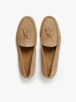 Easy Weejuns Lennox Tassel Loafers Off White Suede