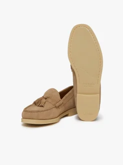 Easy Weejuns Lennox Tassel Loafers Off White Suede
