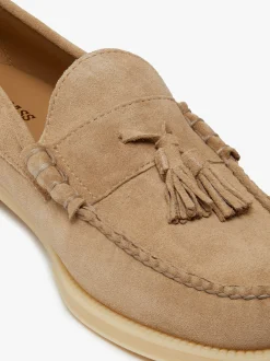 Easy Weejuns Lennox Tassel Loafers Off White Suede