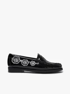 Easy Weejuns Penny Flora Loafers Black Patent Leather