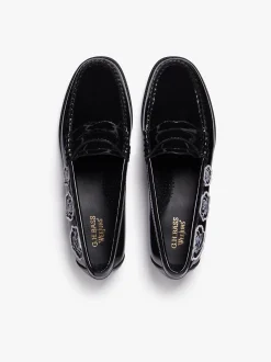 Easy Weejuns Penny Flora Loafers Black Patent Leather