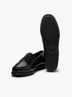Easy Weejuns Penny Flora Loafers Black Patent Leather