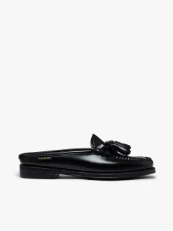 Easy Weejuns Tetra Tassel Slides Black Leather