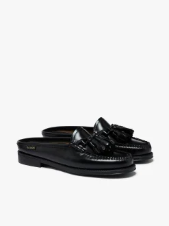 Easy Weejuns Tetra Tassel Slides Black Leather