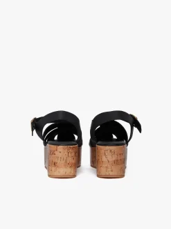 Helena Platform Sandals Black Leather