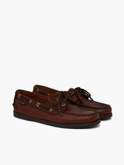 Jetty II 2 Eye Boat Shoes Dark Tan Tumbled Leather