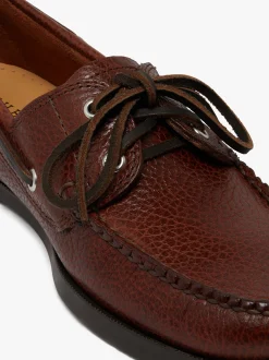 Jetty II 2 Eye Boat Shoes Dark Tan Tumbled Leather