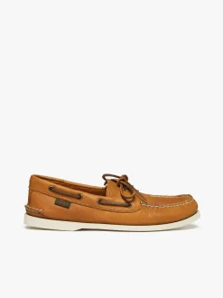 Jetty III 2 Eye Boat Shoes Mid Brown Textured Leather