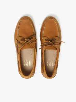 Jetty III 2 Eye Boat Shoes Mid Brown Textured Leather