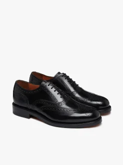 Monogram Double Brogue Wingtip Black Leather