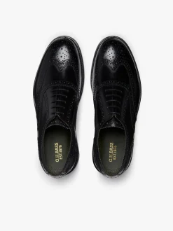 Monogram Double Brogue Wingtip Black Leather