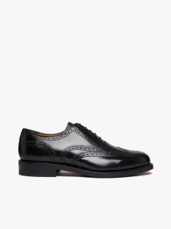 Monogram Double Brogue Wingtip Black Leather