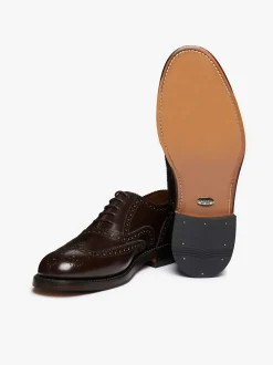 Monogram Double Brogue Wingtip Brown Leather