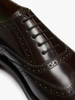 Monogram Double Brogue Wingtip Brown Leather