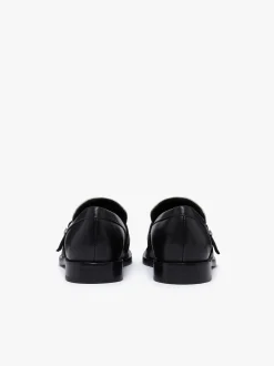 Monty Buckle Loafers Black and Off White Leather