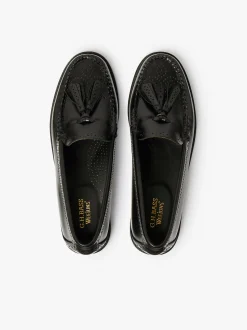 Weejuns Estelle Brogue Tassel Loafers Black Leather