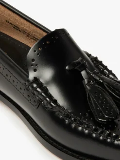 Weejuns Estelle Brogue Tassel Loafers Black Leather
