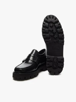 Weejuns Grace Super Lug Penny Loafers Black Leather