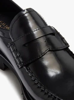 Weejuns Grace Super Lug Penny Loafers Black Leather