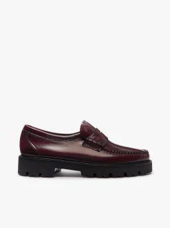 Weejuns Grace Super Lug Penny Loafers Wine Leather