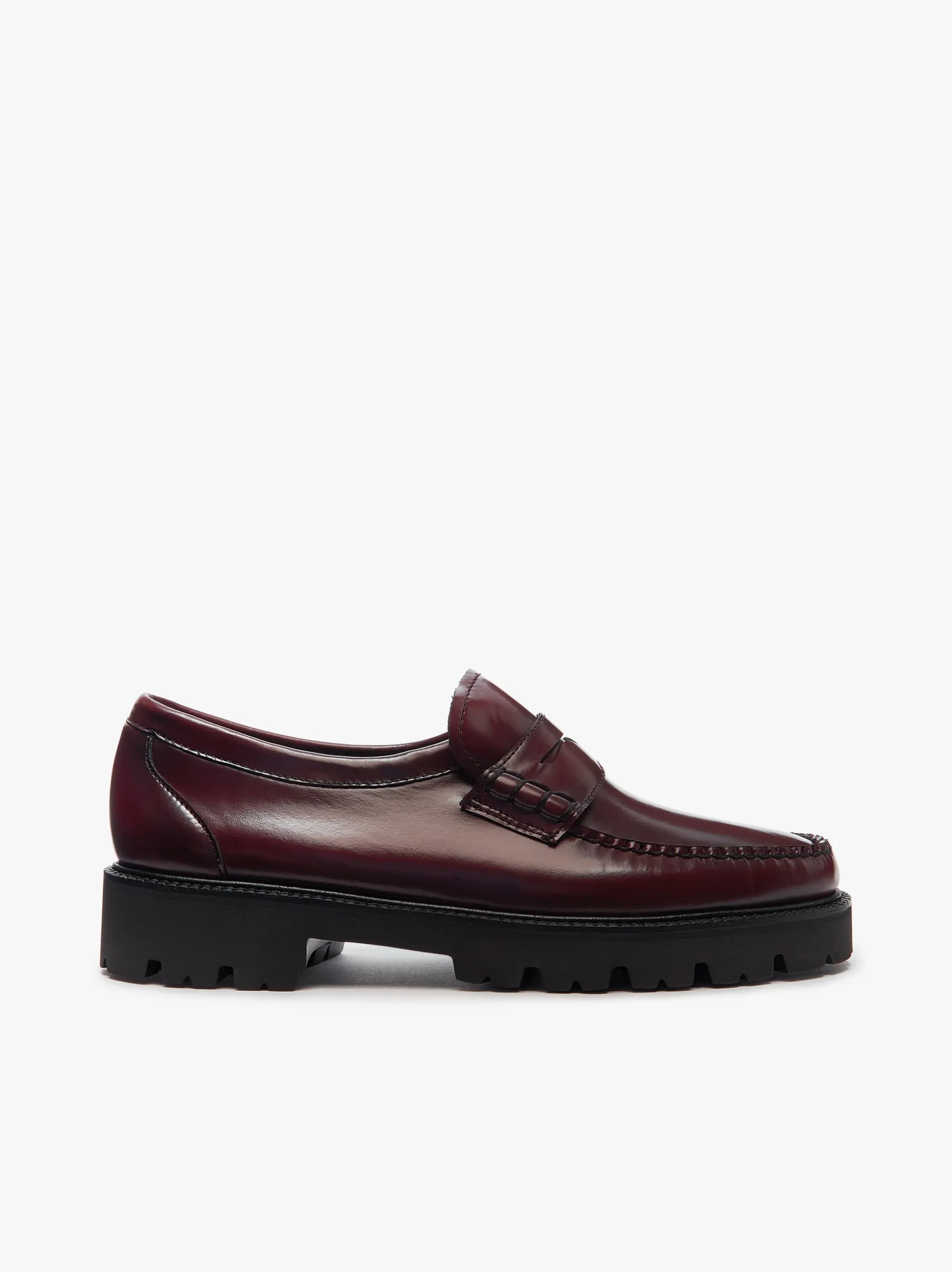 Weejuns Grace Super Lug Penny Loafers Wine Leather