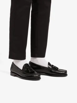 Weejuns Larkin Tassel Loafers Black Leather