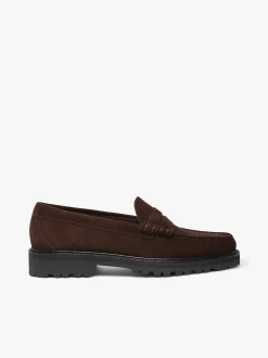 Weejuns Larson Lug Penny Loafers Chocolate suede