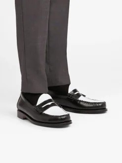 Weejuns Larson Penny Loafers Black & White Leather