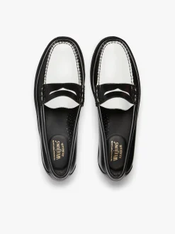Weejuns Larson Penny Loafers Black & White Leather